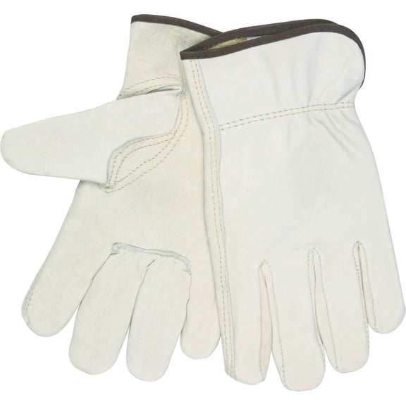 MCR Safety Leather Driver Gloves - Large Size - Beige - 2 / Pair | Bundle of 5 Pairs