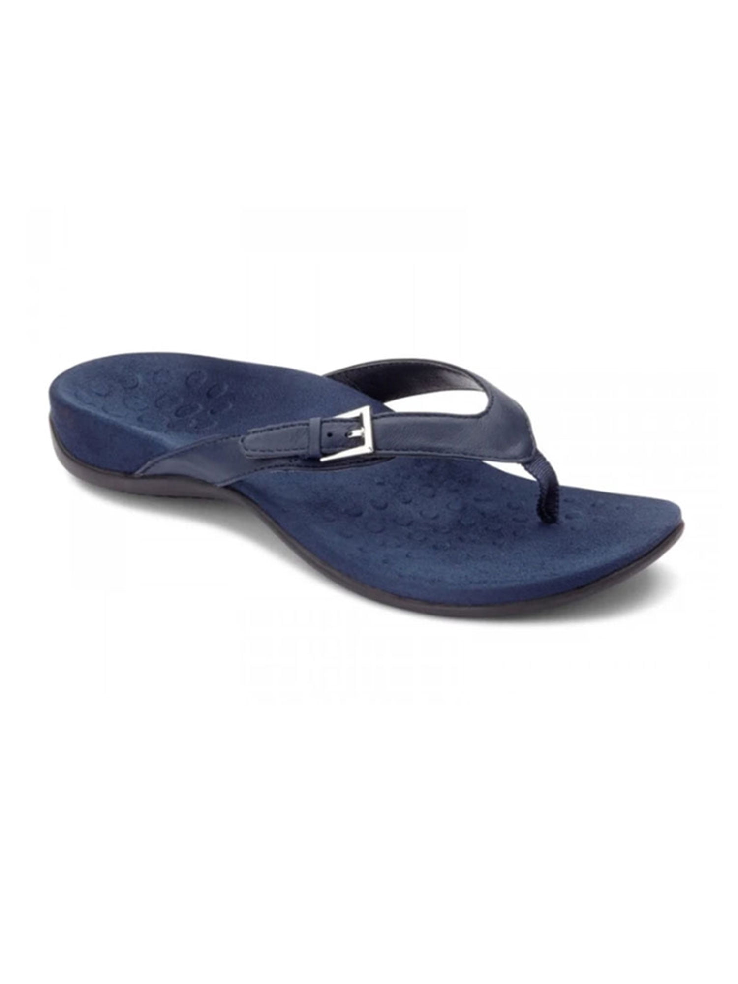 navy blue toe post sandals