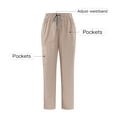 thumbnail image 4 of asdoklhq Women's Scrubs Uniforms Womens Stretchtop Yoga Jogger Scrub Women's Solid Color Straight Barrel Elastic Waist Nursing Multiple Pockets Worker Pants Khaki L, 4 of 4