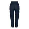 thumbnail image 6 of Trendy Girls Capris Todays Stylish Olyvenn Loose Relaxed Comfy Fashion Womens Casual Color Elastic Loose Pants Straight Wide Leg Trousers With Pocket Navy 6, 6 of 6