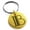 Gold, variant on Stainless Steel Letter B Initial Metro Retro Monogram Engraved Small Medallion Circle Charm Keychain Keyring