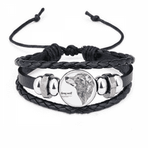gray wolf friend company bracelet braided leather woven wristband