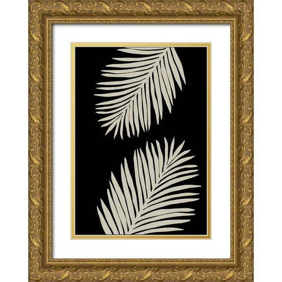 Uppsala Studio 18x24 Gold Ornate Wood Framed with Double Matting Museum Art Print Titled - Palm Leaves