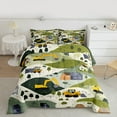 thumbnail image 2 of Manfei Excavator Bulldozer King Size Comforter Sets,Construction Vehicles Bedding Comforter Set,Green Yellow Bedding Set For Boys Kids,Super Cozy Room Decor,3 Pieces, 2 of 8