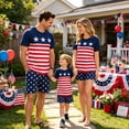 thumbnail image 5 of 4th of July Family Matching Outfits Red White Blue Patriotic Short Sleeve Tops and Shorts Set, 5 of 7