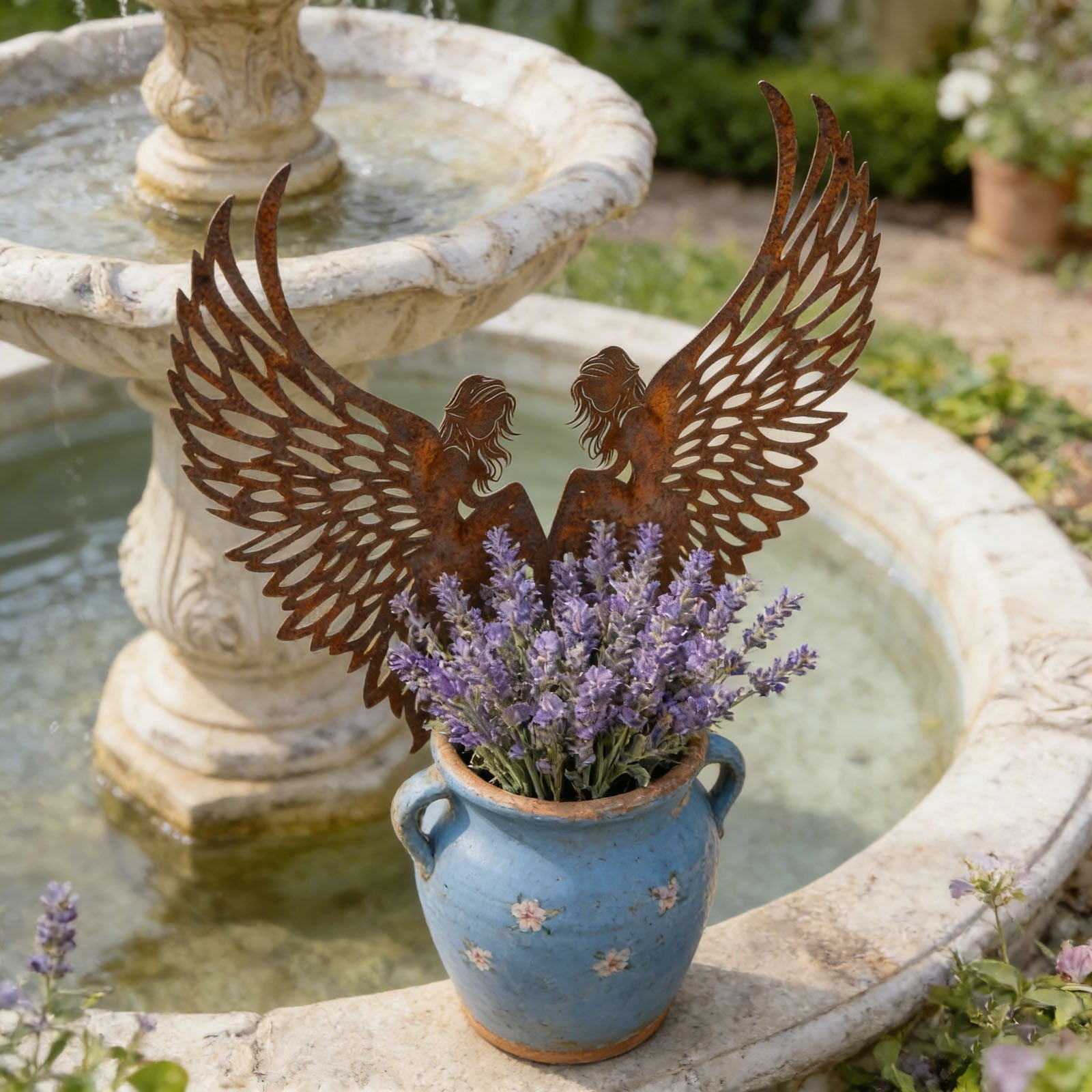 Angel Wings Flowerpot Decoration - Garden Wing Sculpture Planter Outdoor Patio Art With Finish For Yard And Home,Ideal for Gardeners and Homeowners