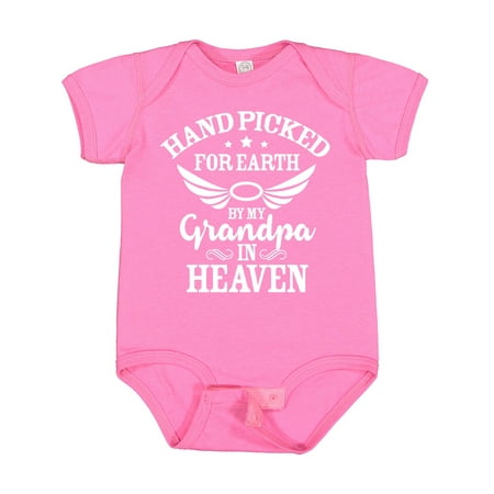 

Inktastic Handpicked for Earth by My Grandpa in Heaven Angel Wings Boys or Girls Baby Bodysuit