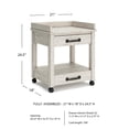 thumbnail image 4 of Bowery Hill 2 Drawer Mobile Printer Stand in Whitewash, 4 of 9