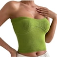 thumbnail image 2 of Wiyuqeen Womens Cropped Tube Tops Solid Slim Fitted Ribbed Knit Camisoles Trendy Strapless Seamless Fitted Bustier Tops Y2K Bandeau Tank Tops, 2 of 9