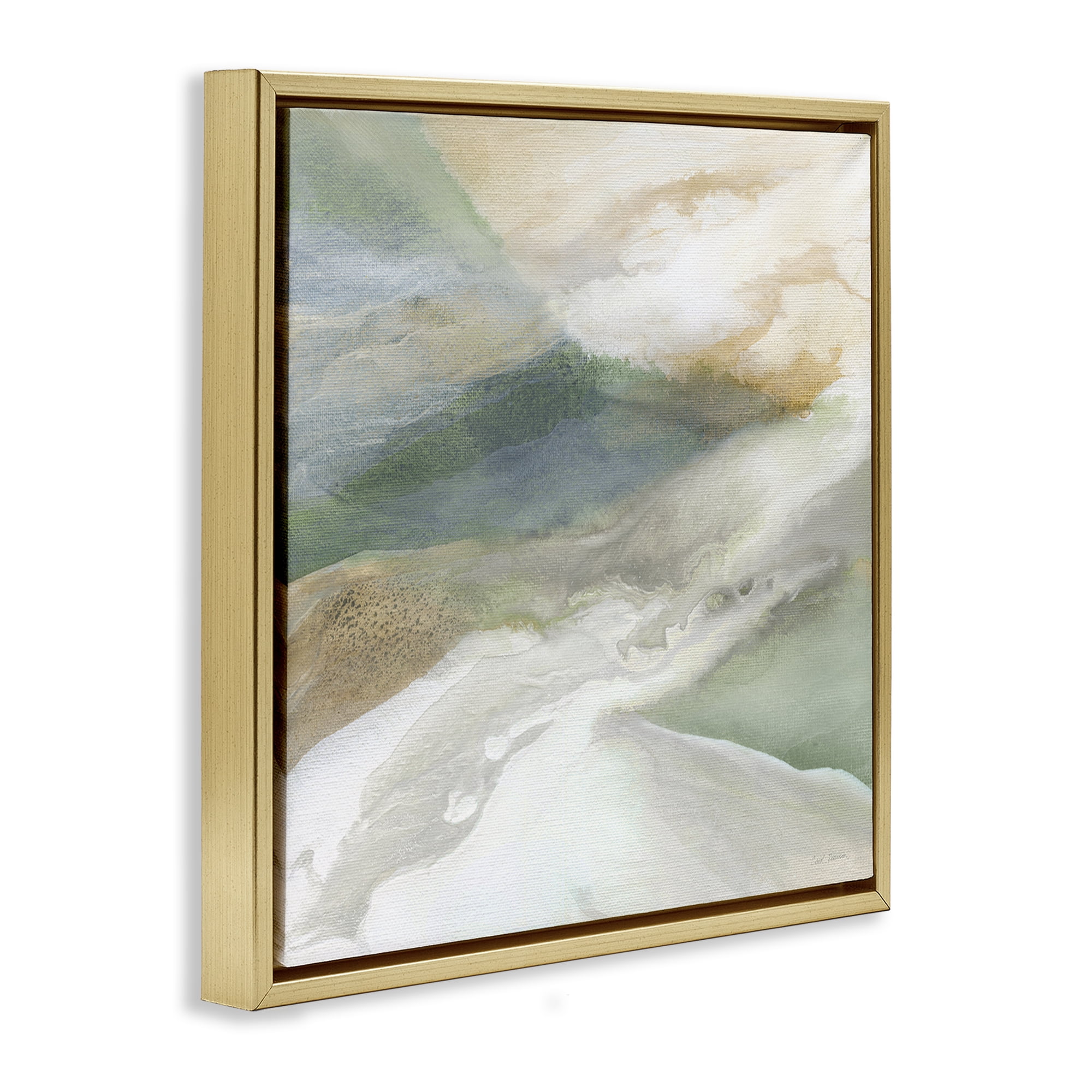 Stupell Industries Serene Mist Over Rolling Fields Gold Framed Floater Canvas Wall Art, design by Carol Robinson
