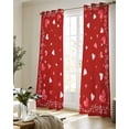 thumbnail image 5 of Valentines Day Sheer Curtains 63 Inch Length 2 Panels Set for Living Room/Bedroom, Red Love Heart Watercolor Kitchen Curtains with Grommet Semi-Sheer Curtains Drapes Voile Window Treatments 42"x63"x2, 5 of 7