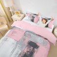 thumbnail image 3 of Homewish Pink Oil Painting Duvet Cover Queen,Classic Abstract Geometric Queen Bedding,Pink Reversible,3 Pieces,1 Duvet Cover and 2 Pillowcases, 3 of 6