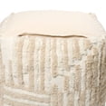 thumbnail image 7 of Stacy Garcia Square Geometric Over-tufted Cotton Medium-Sized Indoor Pouf, 18"x18"x18", 7 of 7