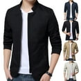 thumbnail image 3 of Blazer Homme Décontracté Automne Couleur Unie Col Montant Poches Zippées Fin Slim, 3 of 7