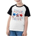thumbnail image 2 of American Flag Tops For Toddler Boys Girls Independence Day Patriotic T-Shirt Casual Round Neck Raglan Short Sleeve Shirts Black 4-5 Years, 2 of 7