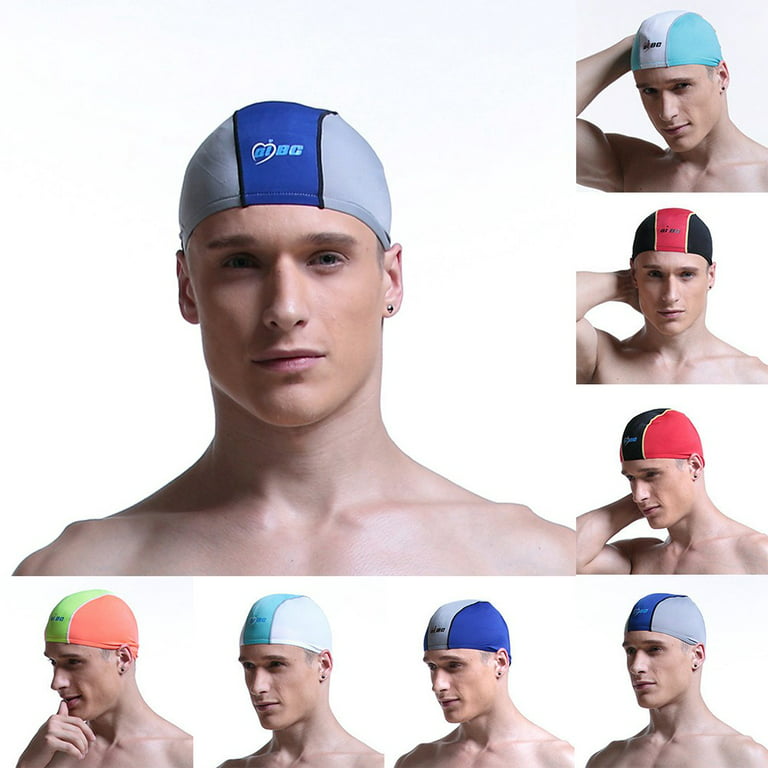 Unisex Adult Women Elastic Swimming Cap Men Fashion Bathing Hat Fabric