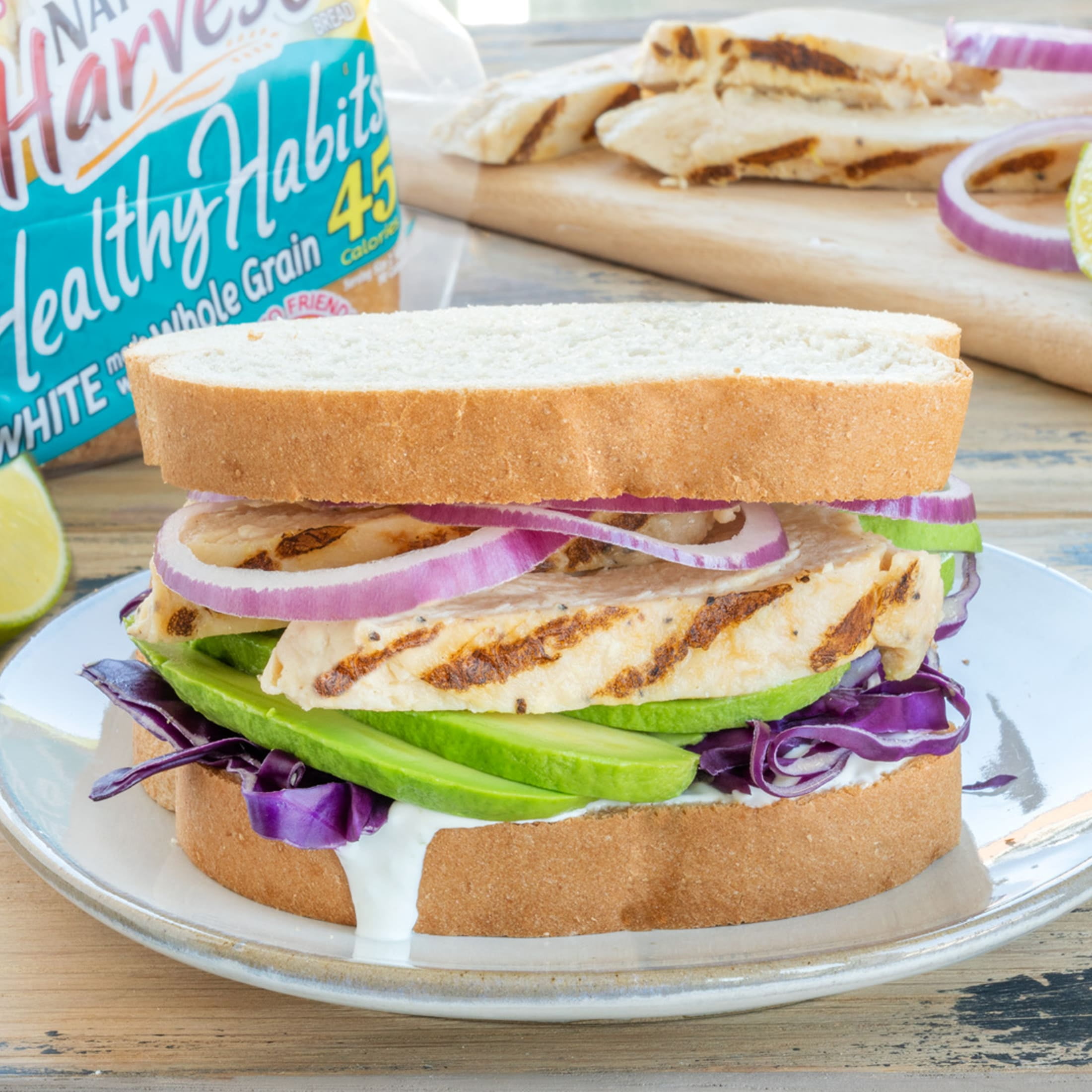 Nature's Harvest Healthy Habits White Made with Whole Grains Bread, 15 oz, Plain White Bread, Bag