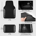 thumbnail image 4 of CAR GRAND Leather Steering Wheel Cover and Waterproof Car Floor Mats,Microfiber Universal Car Combo Fit Sedan,SUV,Cars,14.5-15inch Sporty Anti-Slip Safety Comfortable Design(Carbon Fiber Black), 4 of 8