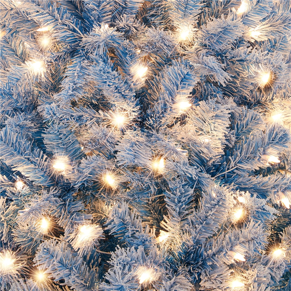 Renwick 6ft Pre-lit Pencil Artificial Christmas Tree with Warm White Lights, Lake Blue Gradient