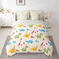 thumbnail image 2 of Castle Fairy Preppy Child Colorful Dinosaur Bedding Comforter Set 7 Pieces,Cartoon Animal Full Bedding Set Lightweight,Kawaii Jungle Wildlife Dino Fitted Sheet Flat Sheet,Ultra Soft Home Decor, 2 of 8