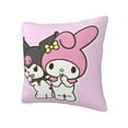 thumbnail image 2 of Kuromi and My Melody Throw Pillow Cover Decoration Pillow Case Cushion for Home Sofa Couch 18"x18", 2 of 7