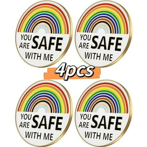 You are safe with me Pins Enamel Lapel Pin Rainbow Pride Pin Nurse Doctor Student Brooch Pin Badge Pin