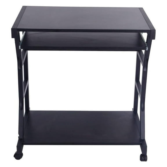 Moveable Four-Wheel Computer Desk Black,Small Space Computer Desk, Home Office Desk, Heavy Duty Multipurpose Table, Study Desk Workstation
