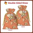 thumbnail image 3 of ZICANCN Christmas Gift Bags, Fantasy Cute Honeybees Reusable Fabric Drawstring Storage Bags with Drawstring, Medium Size, 3 of 7