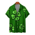 thumbnail image 3 of Camisas de playa hawaianas nuevas de verano para hombres y mujeres, camisa para parejas, camisa de manga corta con solapa estampada con trébol de cuatro hojas, camisas florales coloridas, 3 of 5