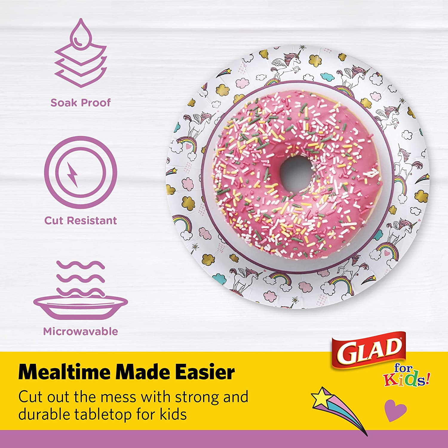 Glad for Kids 7-Inch Paper Plates | Small Blue Round Paper Plates with Paw Patrol Design | 20 ct Heavy Duty Disposable Soak Proof Microwavable Paper