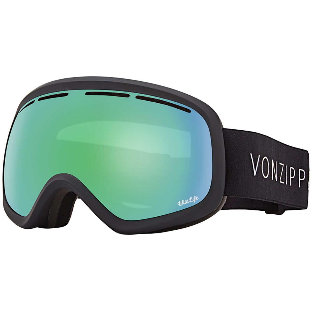 VonZipper Skylab Adult Snowmobile Goggles Black Satin/Wild Quasar