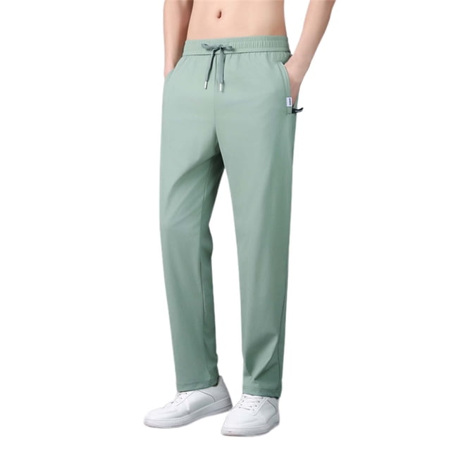 WEAIXIMIUNG Plaid Pants Men Unisex Stretch Quick Drying Pants Casual Elastic Waist Drawstring Stretch Pants