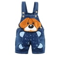 thumbnail image 6 of FSYBOA Girls Jeans Overalls, Adjustable Shoulder Straps Vacation Casual Above the Knee Kids Denim overalls Blue Size 18-24Months, 6 of 9