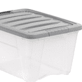 thumbnail image 4 of Plastic Storage Containers with Secure Latching Lids, Stackable Organization Bins, 32 Quart, Set of 6, Clear/Grey, 4 of 6