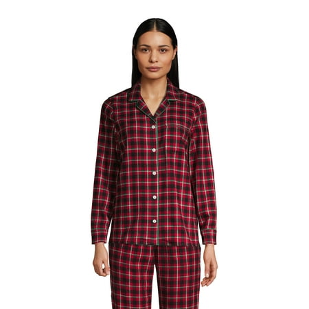 

Lands End Women s Long Sleeve Print Flannel Pajama Top