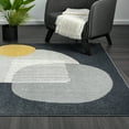 thumbnail image 2 of Abani Deco Collection Area Rug Mid Century Modern Bedroom Living Room Decor Floor Rug 8 x 10 Cream Dark Grey, 2 of 9