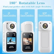 MARVUE Thumb Action Camera 2.7K HD 1.47”IPS Display with Magnetic Neck Strap, White