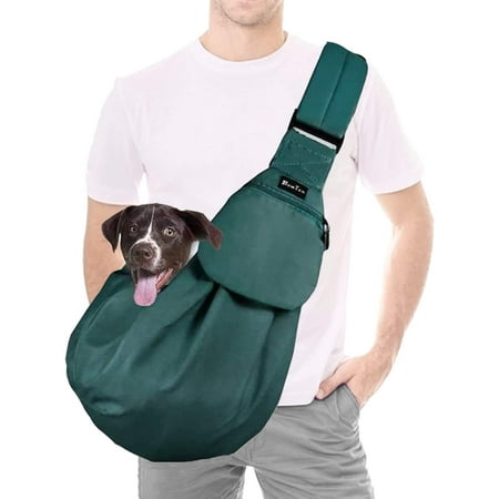 Hgudesign Pet Sling  Hand Free Dog Sling Carrier Adjustable Padded Strap Tote Bag Cn Shoulder Bag Front Pocket Safety Belt Carrying Small Dog Puppy Mane Washable (BN  S)