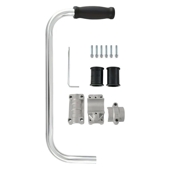 Worgeous Gardening Handle Grip Grass Trimmer Handle Extension Silver Aluminum Alloy 1Set