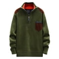 thumbnail image 1 of Long Gradient Color Block Plus Fleece Sweater Coat Hooded Cardigan Sweater, 1 of 9