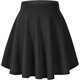 thumbnail image 1 of Minifalda skater informal acampanada, elástica, versátil y básica para mujer, negro XL ER, 1 of 5