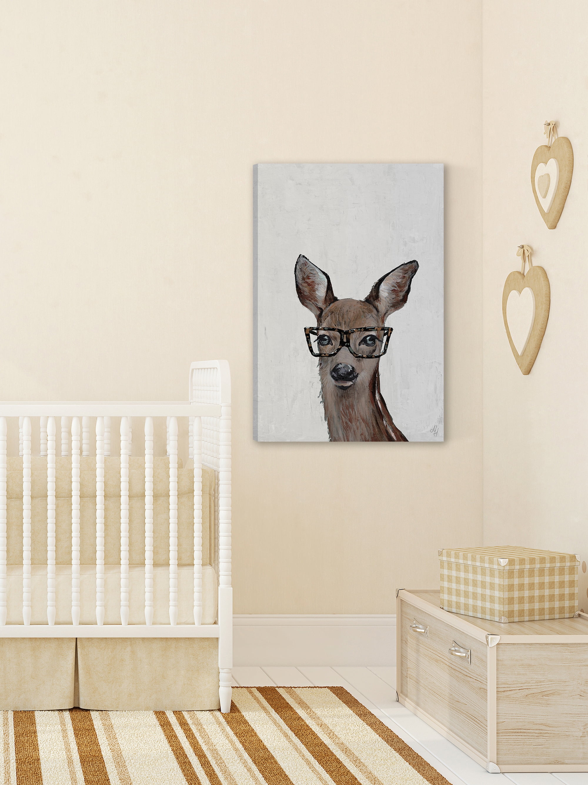 Marmont Hill Brown Hippie Deer III Canvas Wall Art