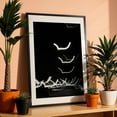 thumbnail image 3 of Birds of Light - Athens Greece Photography Abstract Black and White Minimalist Nightlife Modern Art Psychedelic Geometric Black Framed Wall Art Print 6 x 8 inches, 3 of 9