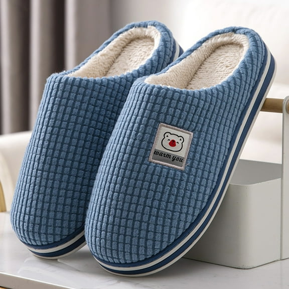 Bedroom Slippers Women Clearance Non- Flat Indoor Soft Slipper on Plush Cozy Slippers Warm Fuzzy Bedroom House Shoes