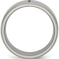 thumbnail image 2 of Titanium Brushed Center Cross 8mm Ridged Edge Band (Size 7.5) Made In China tb78-7.5, 2 of 5