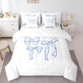 thumbnail image 1 of Erosebridal Girly Pink Bowknot Bedding Sets King Size, Cute Princess Comforter Sets with Sheets, Ribbon Decor, Reversible 7pcs, 1 of 1