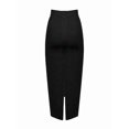 thumbnail image 3 of Silver High-Waisted Slim-Fit Mid-Length Pencil Skirt With Metallic Sheen, 3 of 8