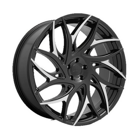 Dub S259 G.O.A.T. 24X10 5X115 15Et 71.6Cb Gloss Black With Machined Spokes Wheel