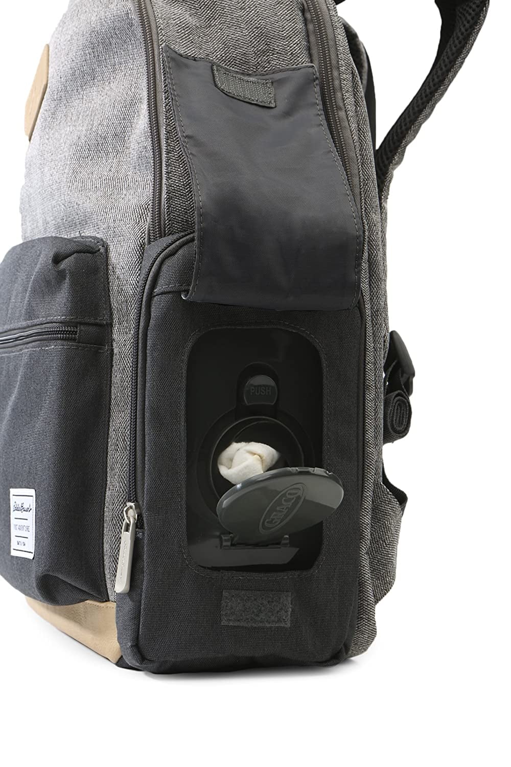 Eddie Bauer Bridgeport Backpack Diaper Bag with Insulated Pockets Gray Walmart