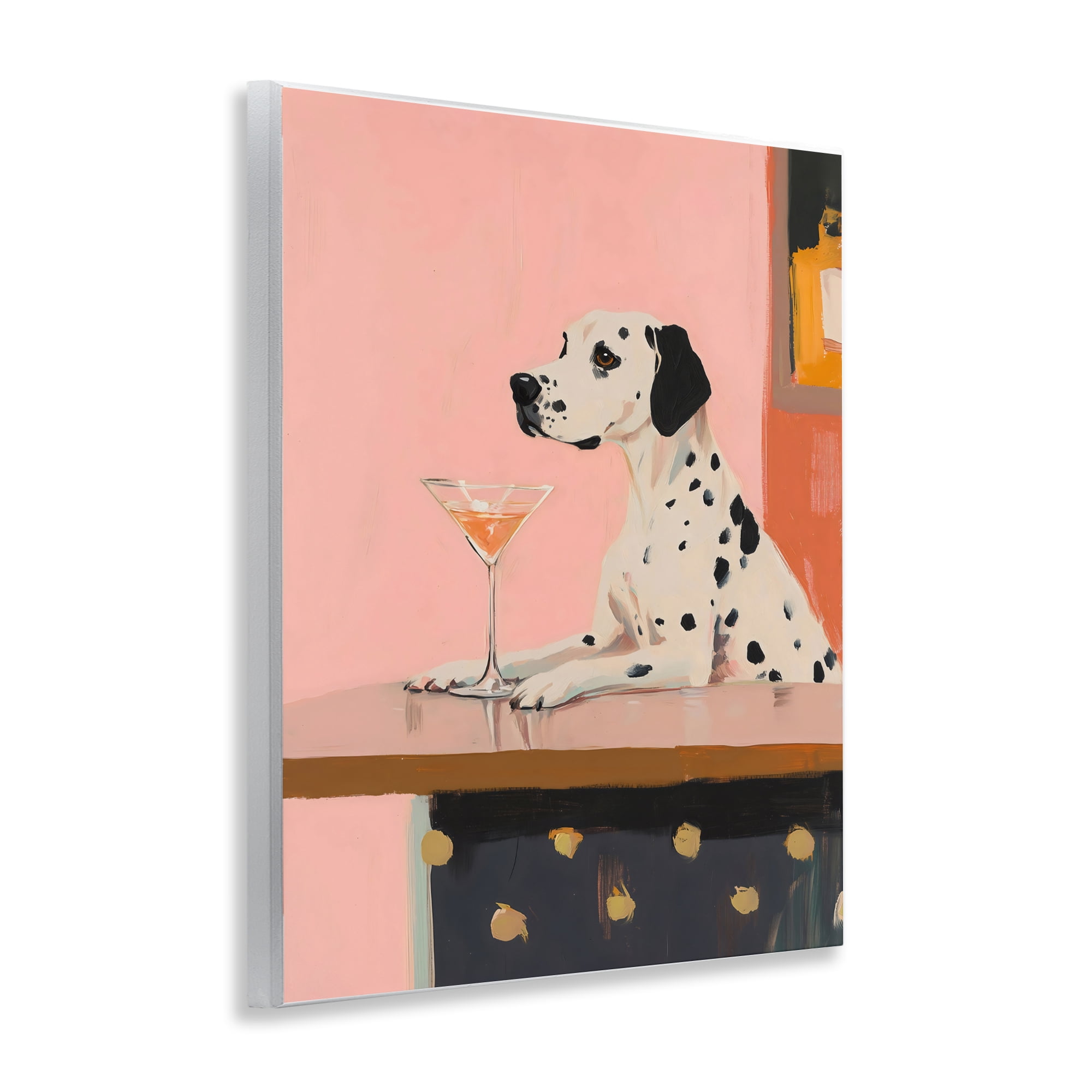 Stupell Industries Dalmatian at Cocktail Bar Wall Plaque Art, design by The Prints Vibe
